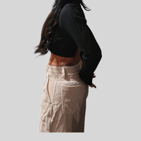 BDG Women's Cream Wide-Leg Cropped Pants - Picture 4 of 8